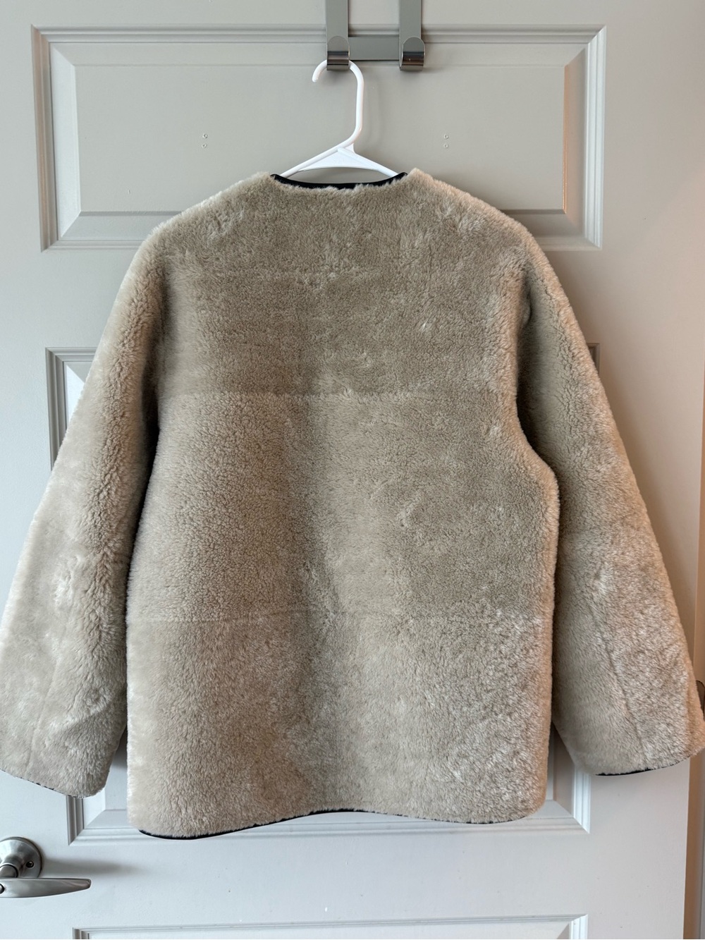 Mango Beige with Black Trim Shearling Toggle Jacket XS SEE DESCRIPTION - Picture 4 of 6